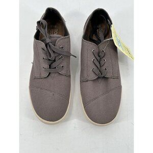 TOMS Paseo Women's Sneaker Shoes Ash Gray Canvas Laces Low Top Comfort 6.5M